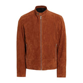 Mens Rusted Brown Suede Leather Jacket